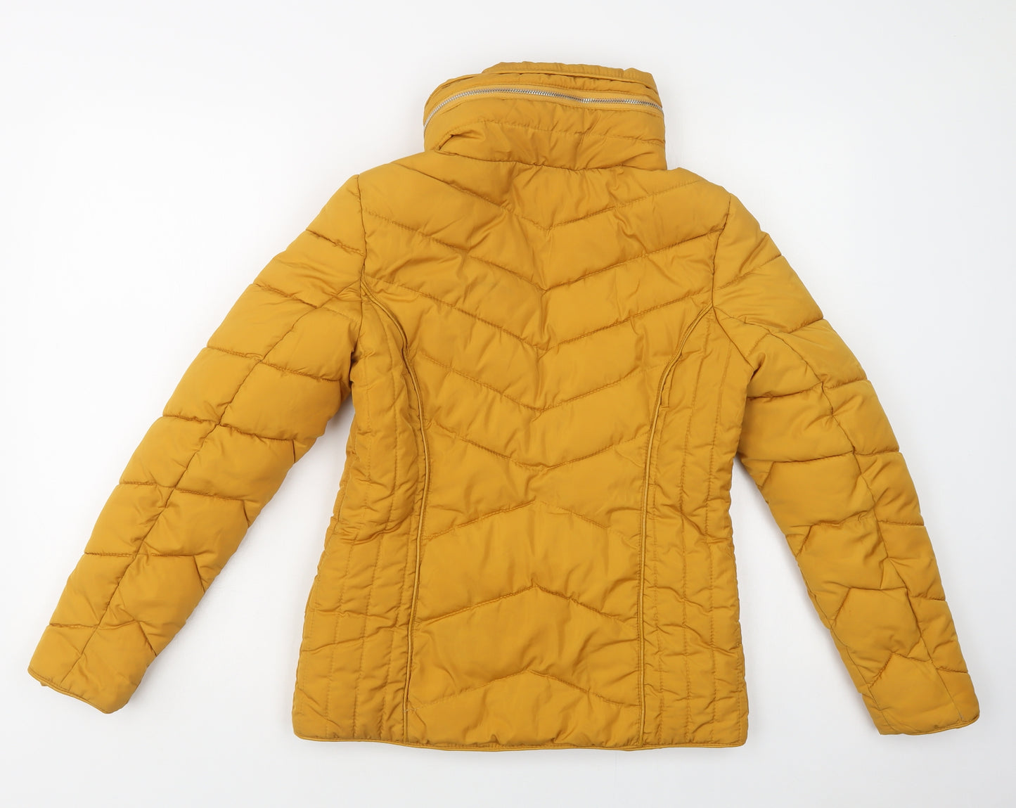 Peacocks Womens Yellow   Puffer Jacket Jacket Size 8  Zip