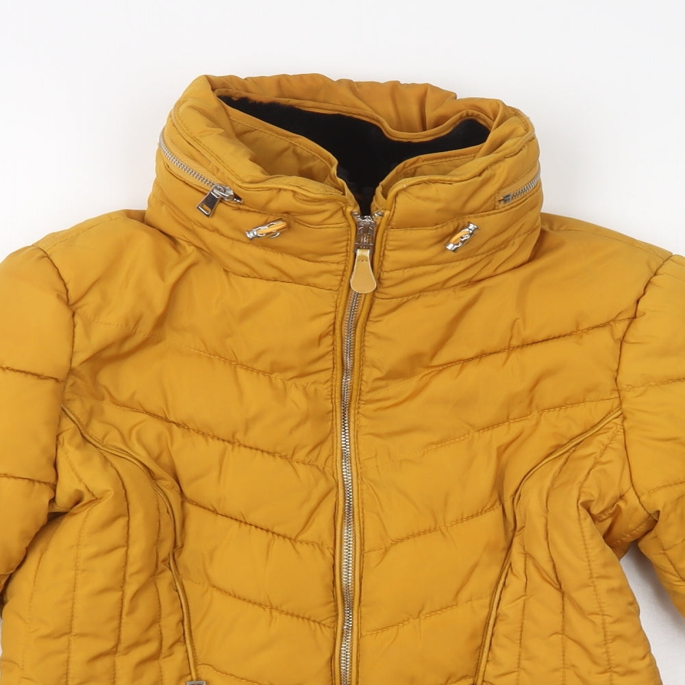 Peacocks Womens Yellow   Puffer Jacket Jacket Size 8  Zip