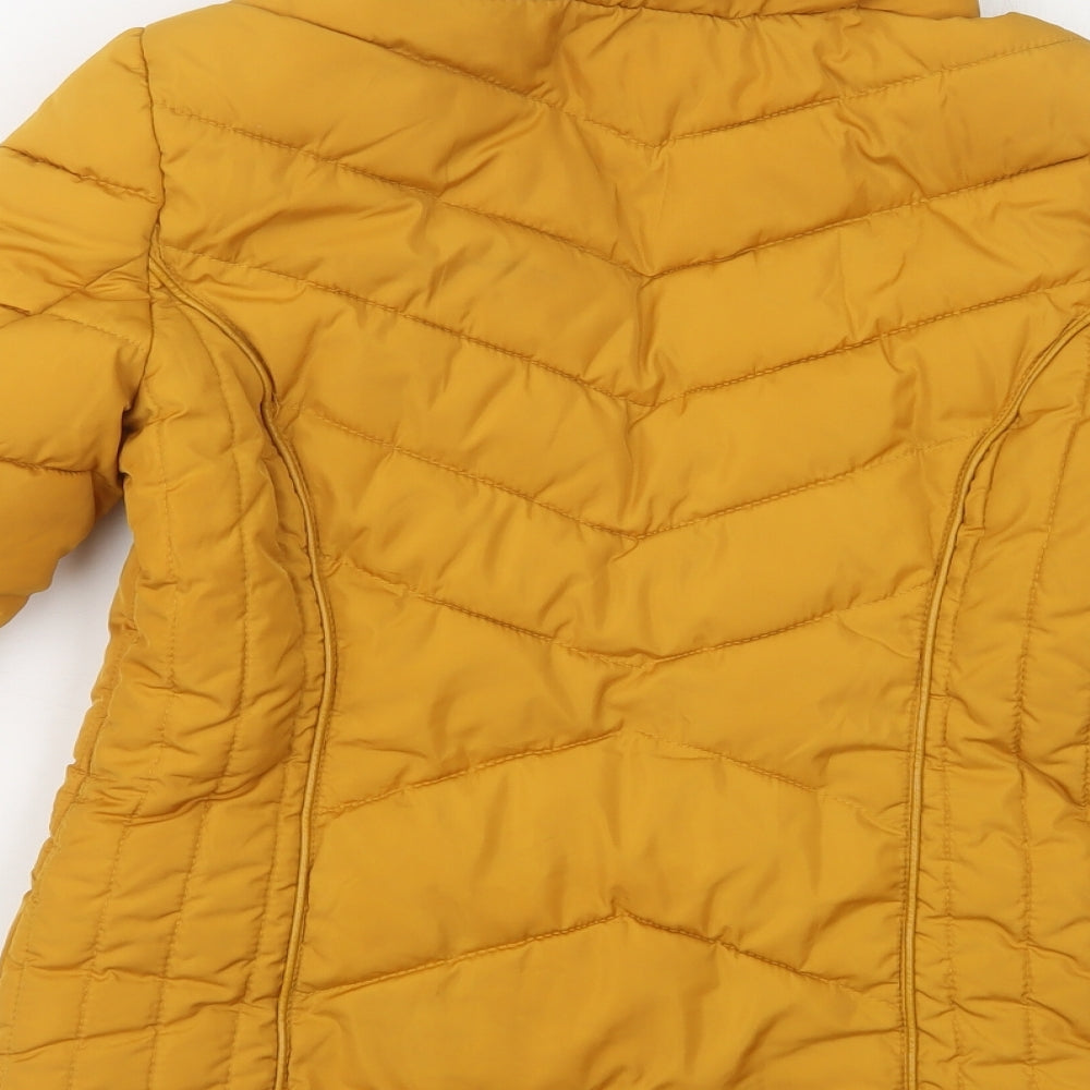 Peacocks Womens Yellow   Puffer Jacket Jacket Size 8  Zip