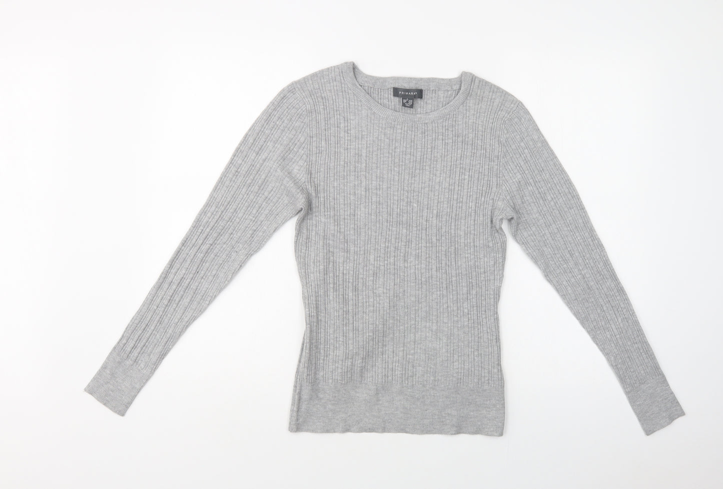 Primark Womens Grey Crew Neck  Viscose Shrug Jumper Size L