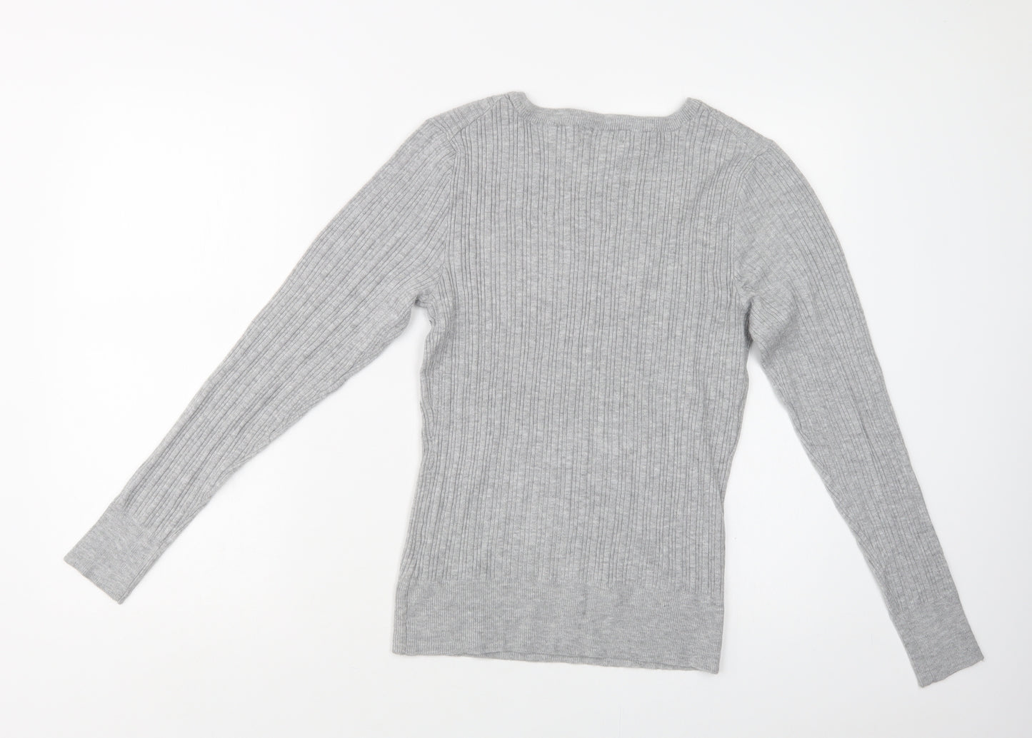 Primark Womens Grey Crew Neck  Viscose Shrug Jumper Size L
