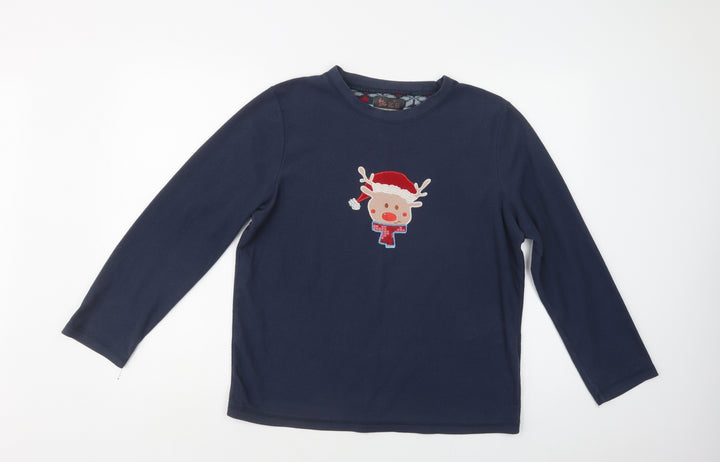Primark Womens Blue Polyester Top Lounge Set Size S - Rudolph Christmas