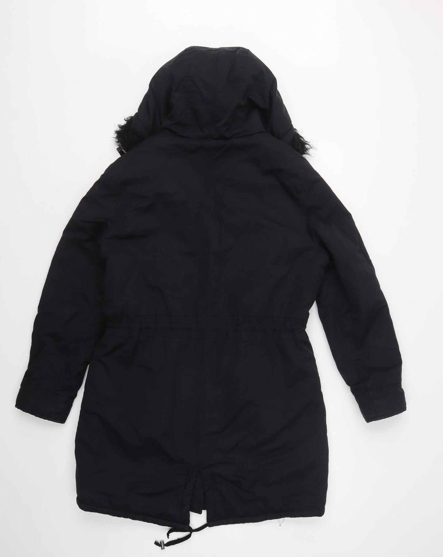 Maine New England Womens Black   Parka Jacket Size 16  Zip