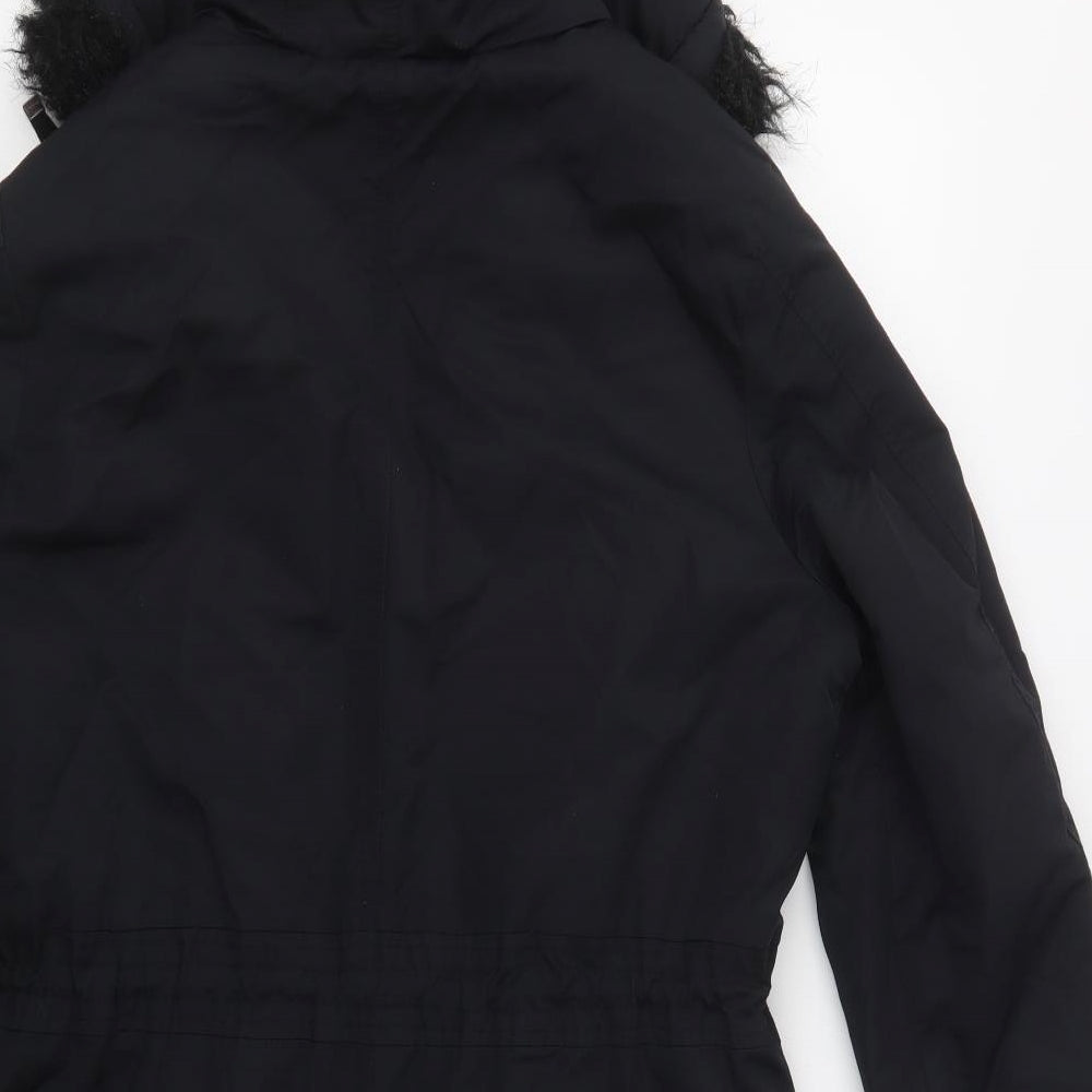 Maine New England Womens Black   Parka Jacket Size 16  Zip