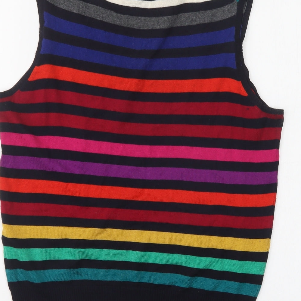 Hobbs Womens Multicoloured Scoop Neck Striped Silk Vest Jumper Size 12