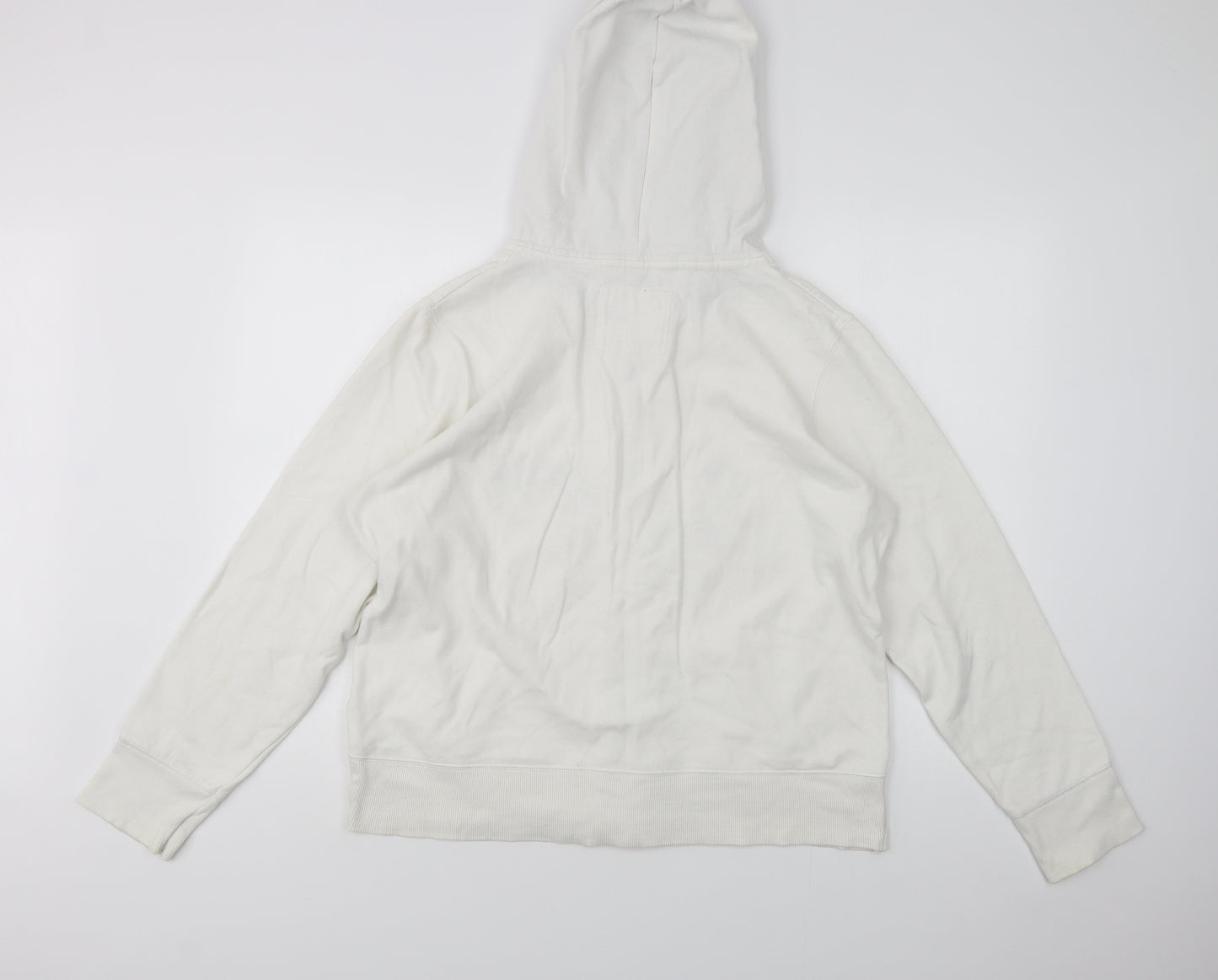 M&S Womens White  Cotton Full Zip Hoodie Size 20  Zip