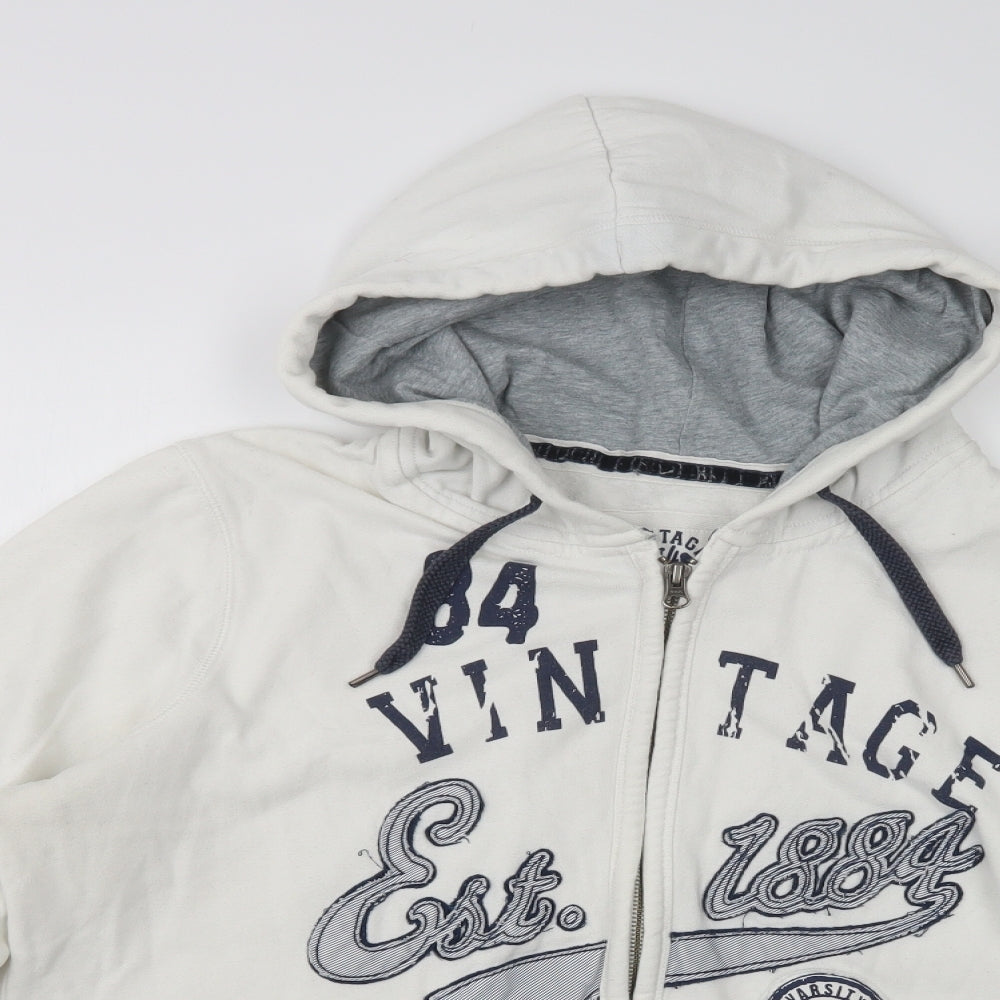 M&S Womens White  Cotton Full Zip Hoodie Size 20  Zip