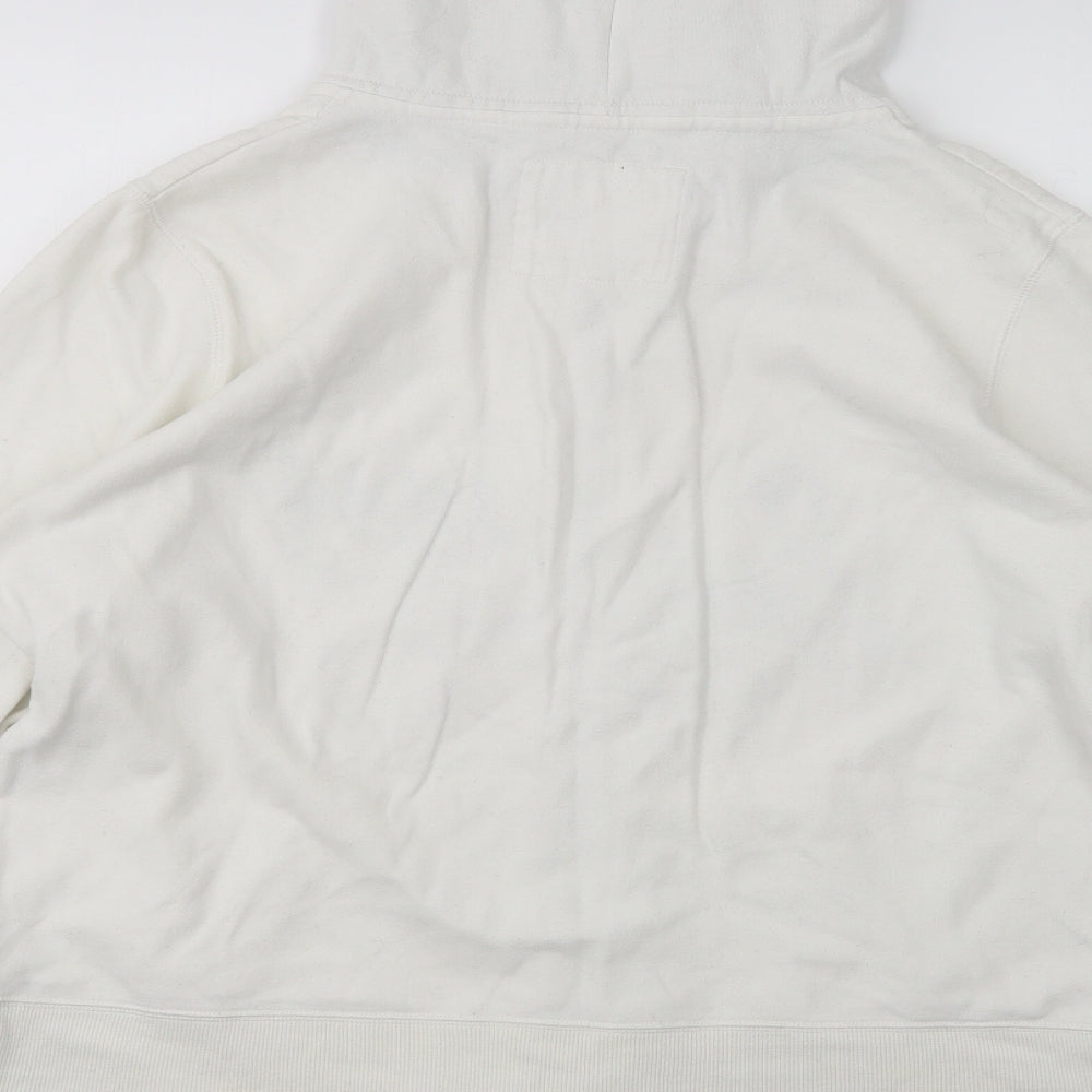 M&S Womens White  Cotton Full Zip Hoodie Size 20  Zip
