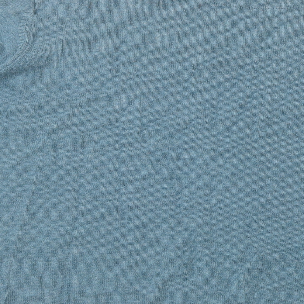 M&S Mens Blue Crew Neck  Cotton Vest Jumper Size L