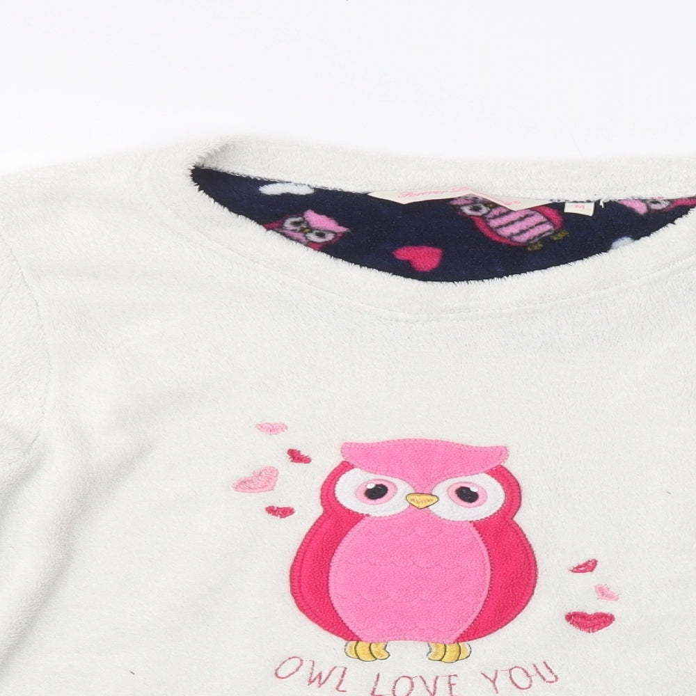 Forever Dreaming Womens White  Polyester Top Pyjama Top Size M   - Owl