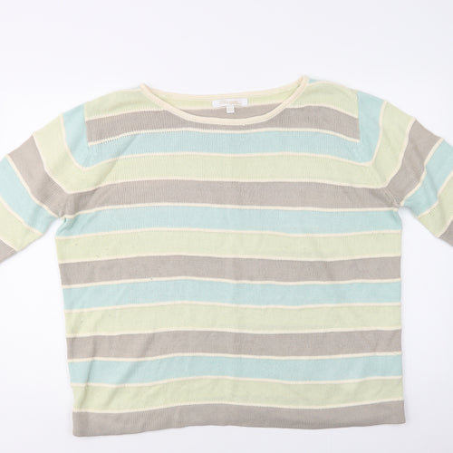 Changes Womens Multicoloured Crew Neck Striped Acrylic Pullover Jumper Size XL