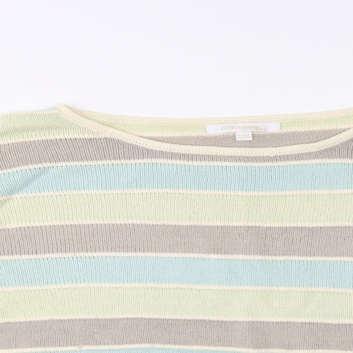 Changes Womens Multicoloured Crew Neck Striped Acrylic Pullover Jumper Size XL