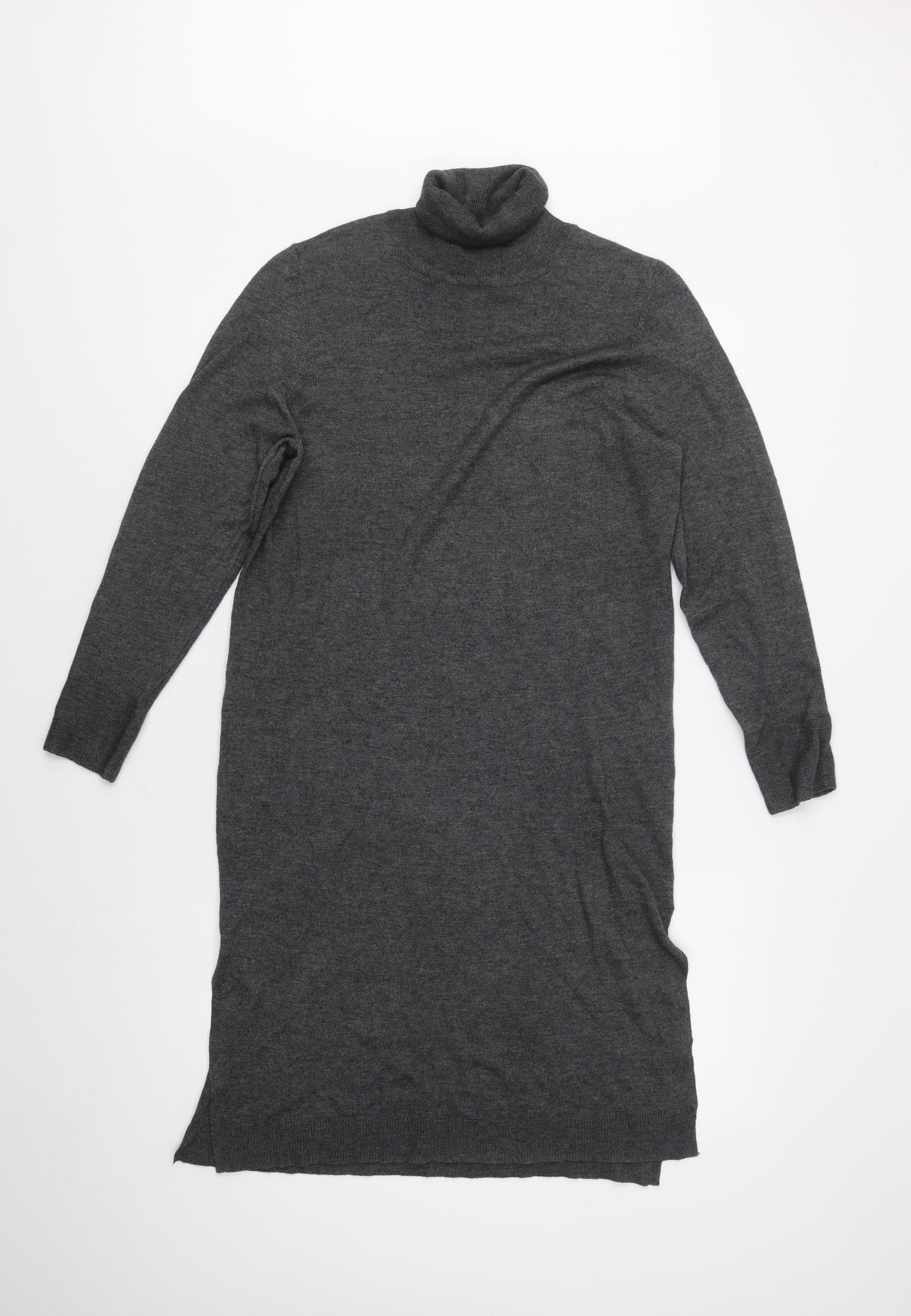 NEXT Womens Grey  Acrylic Jumper Dress  Size 12  Roll Neck