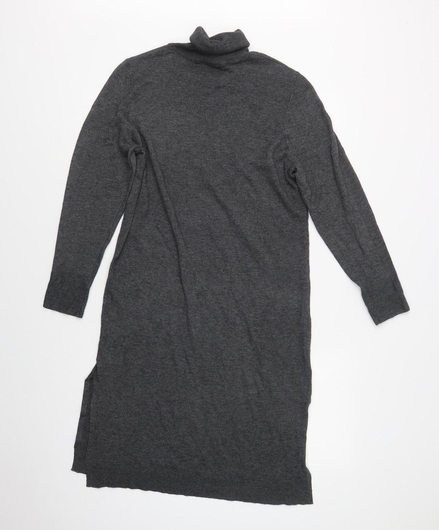 NEXT Womens Grey  Acrylic Jumper Dress  Size 12  Roll Neck