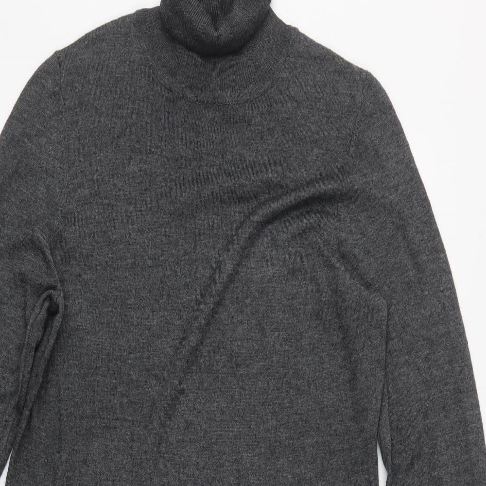 NEXT Womens Grey  Acrylic Jumper Dress  Size 12  Roll Neck