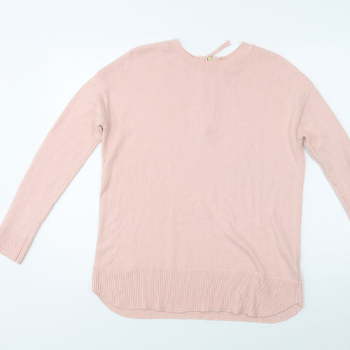 H&M Womens Pink Crew Neck  Polyester Pullover Jumper Size S