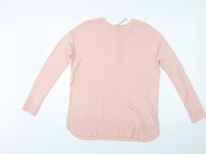 H&M Womens Pink Crew Neck  Polyester Pullover Jumper Size S