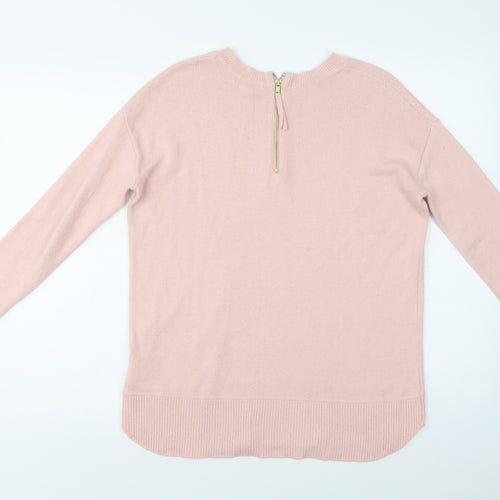 H&M Womens Pink Crew Neck  Polyester Pullover Jumper Size S