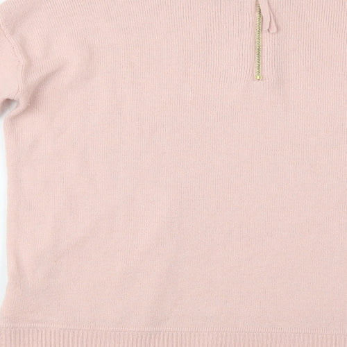 H&M Womens Pink Crew Neck  Polyester Pullover Jumper Size S