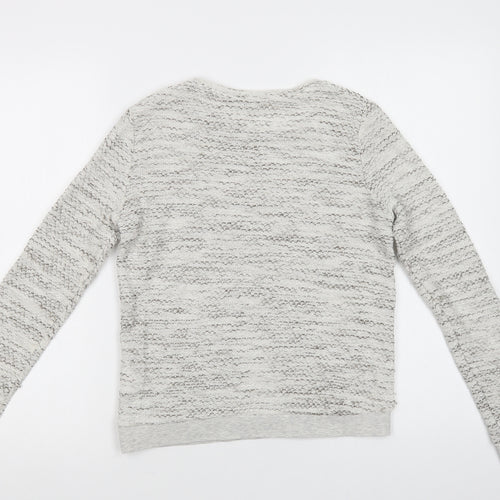 Papaya Womens Grey Crew Neck  Cotton Pullover Jumper Size 10   - Lace Detail