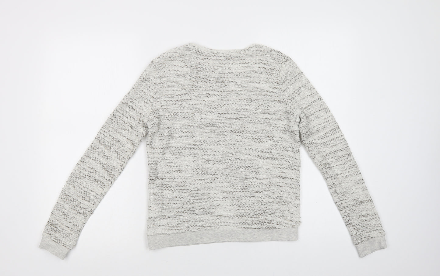 Papaya Womens Grey Crew Neck  Cotton Pullover Jumper Size 10   - Lace Detail
