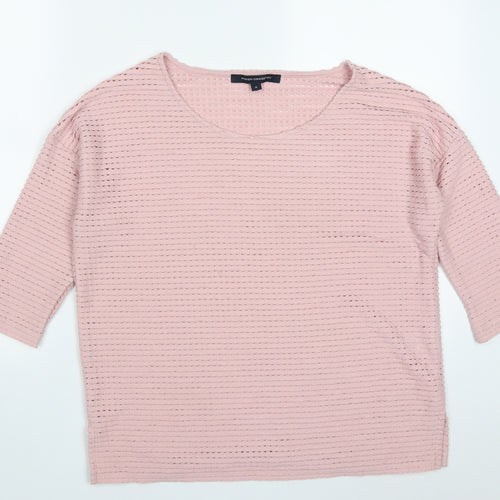 French Connection Womens Pink Round Neck  Polyester Pullover Jumper Size S