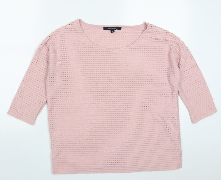 French Connection Womens Pink Round Neck  Polyester Pullover Jumper Size S