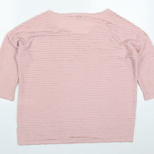French Connection Womens Pink Round Neck  Polyester Pullover Jumper Size S
