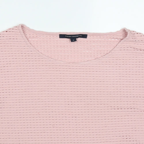 French Connection Womens Pink Round Neck  Polyester Pullover Jumper Size S