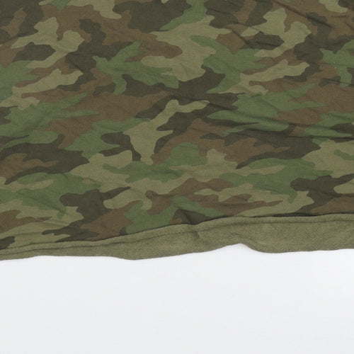 Just Fab Womens Green Camouflage Cotton Pullover Sweatshirt Size XL  Pullover