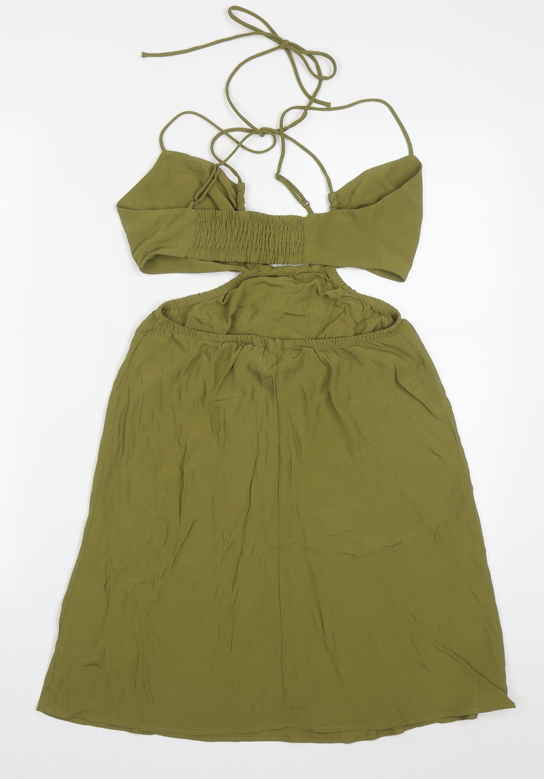 H&M Womens Green  Viscose Mini  Size XS  Halter Tie - Cut Out