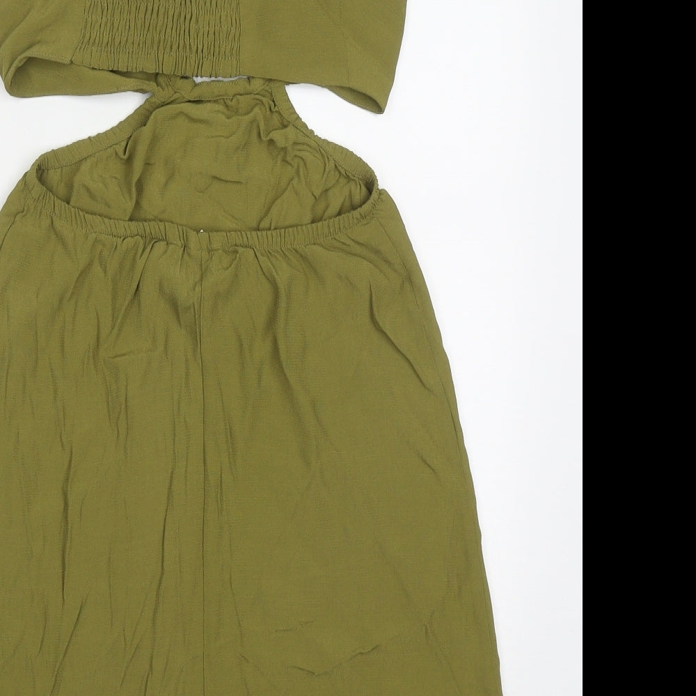 H&M Womens Green  Viscose Mini  Size XS  Halter Tie - Cut Out