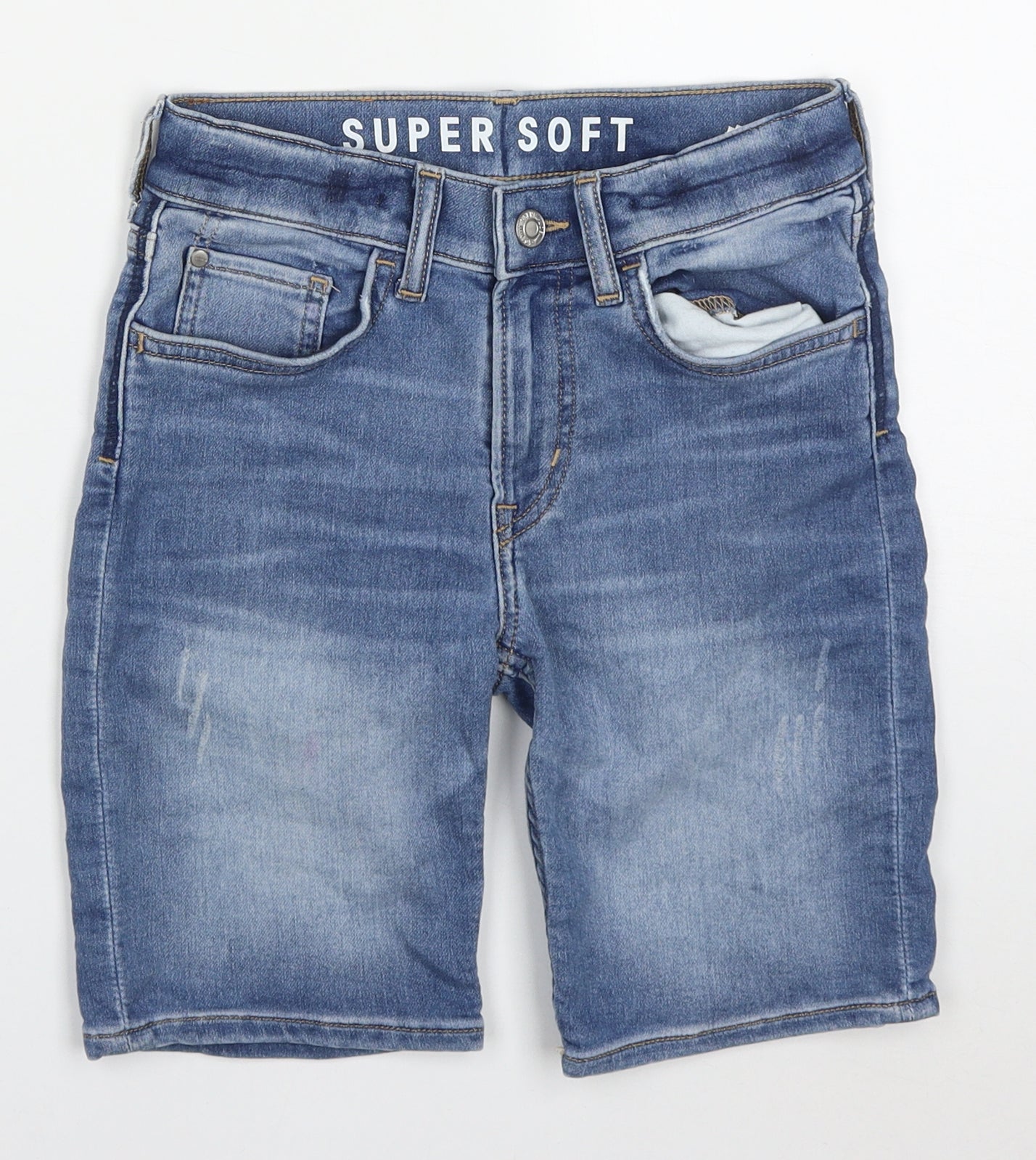 H&M Boys Blue  Cotton Bermuda Shorts Size 9-10 Years  Regular