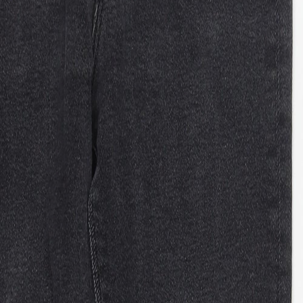 Zara Womens Grey  Cotton Skinny Jeans Size 10 L27 in Regular Button