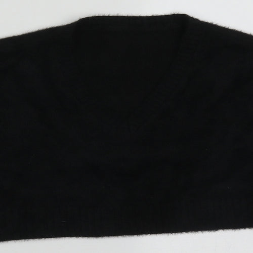 SheIn Womens Black V-Neck  Acrylic Pullover Jumper Size S