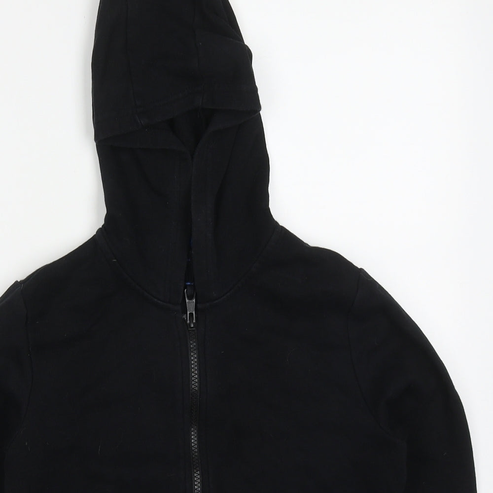 George Boys Black  Polyester Full Zip Hoodie Size 9-10 Years  Zip