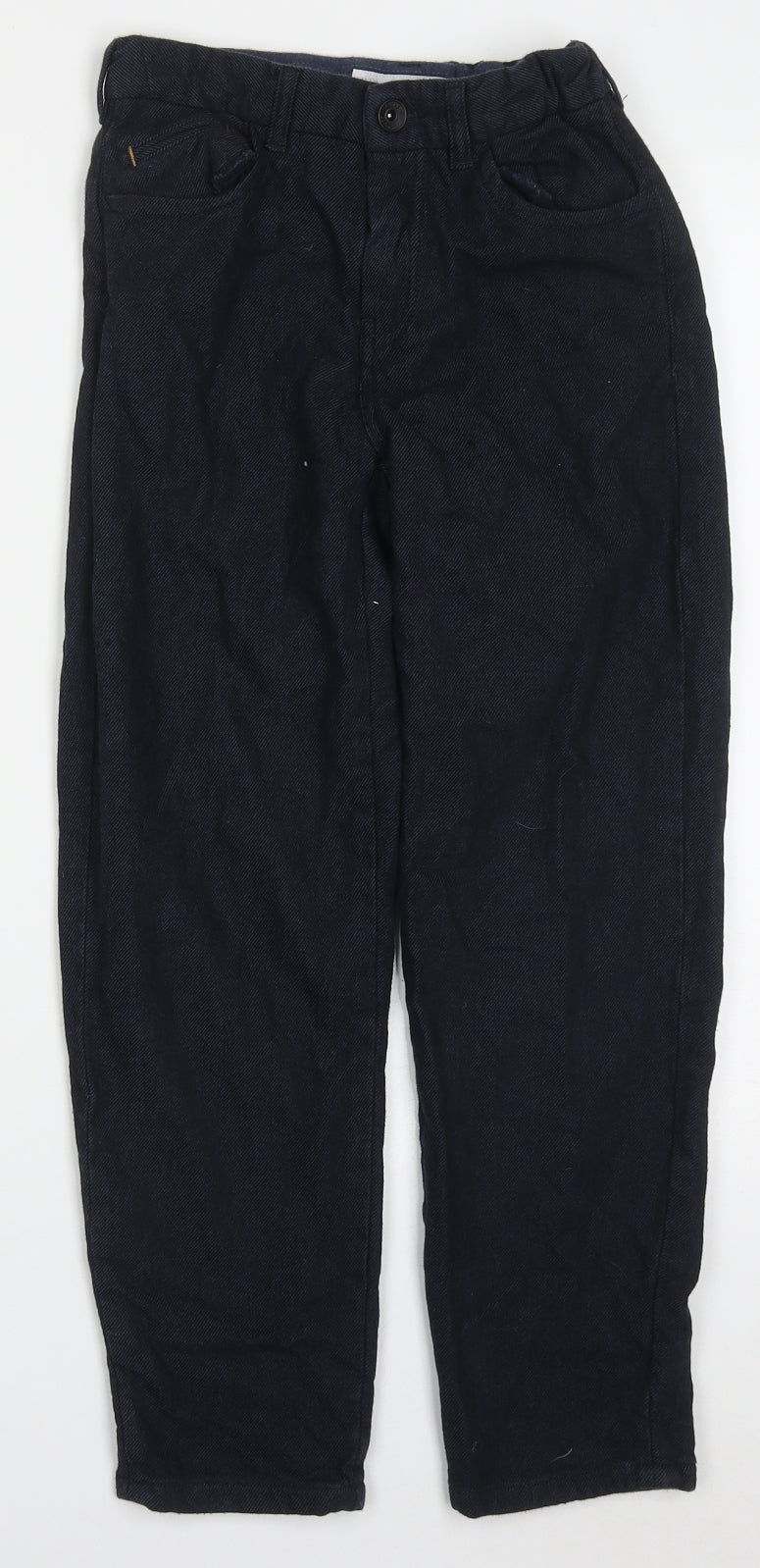 Zara Boys Blue  Cotton Capri Trousers Size 9 Years  Regular Button