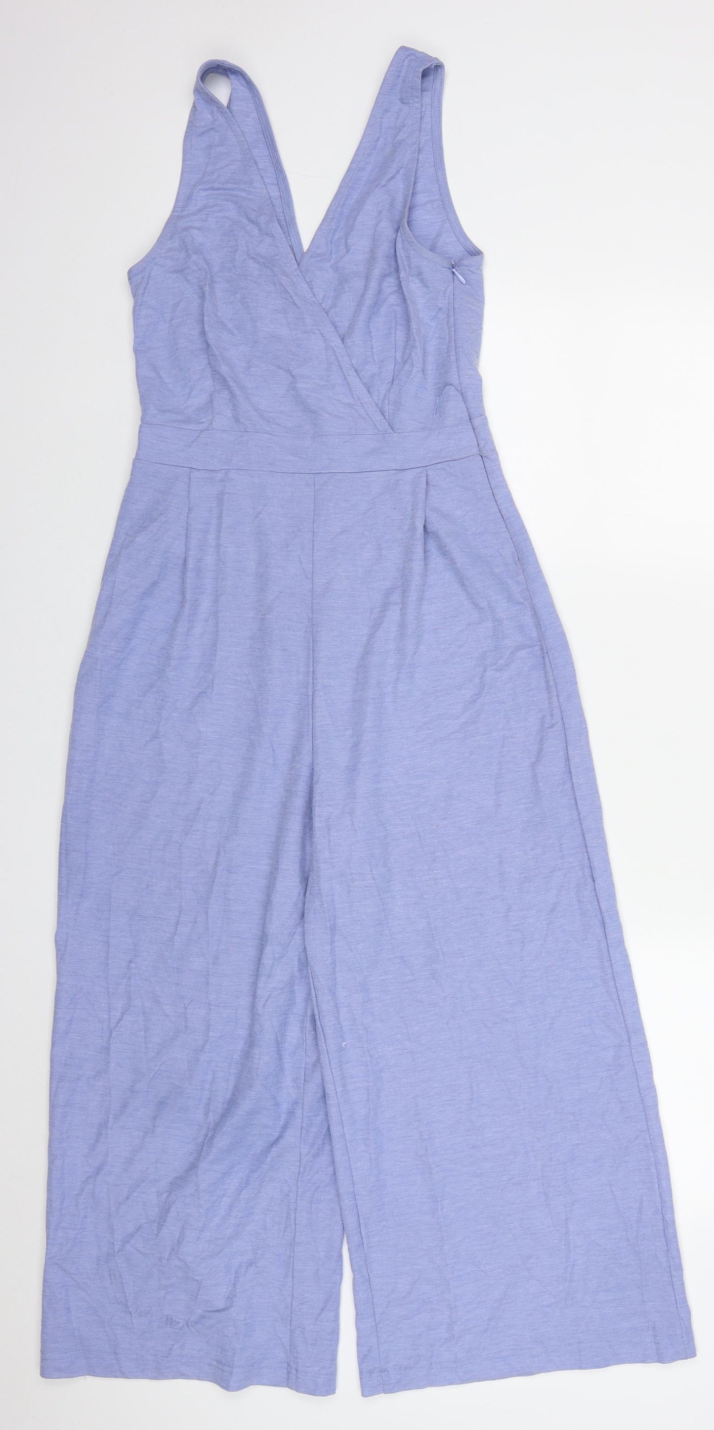 Mango Womens Blue  Viscose Jumpsuit One-Piece Size S L21 in Zip