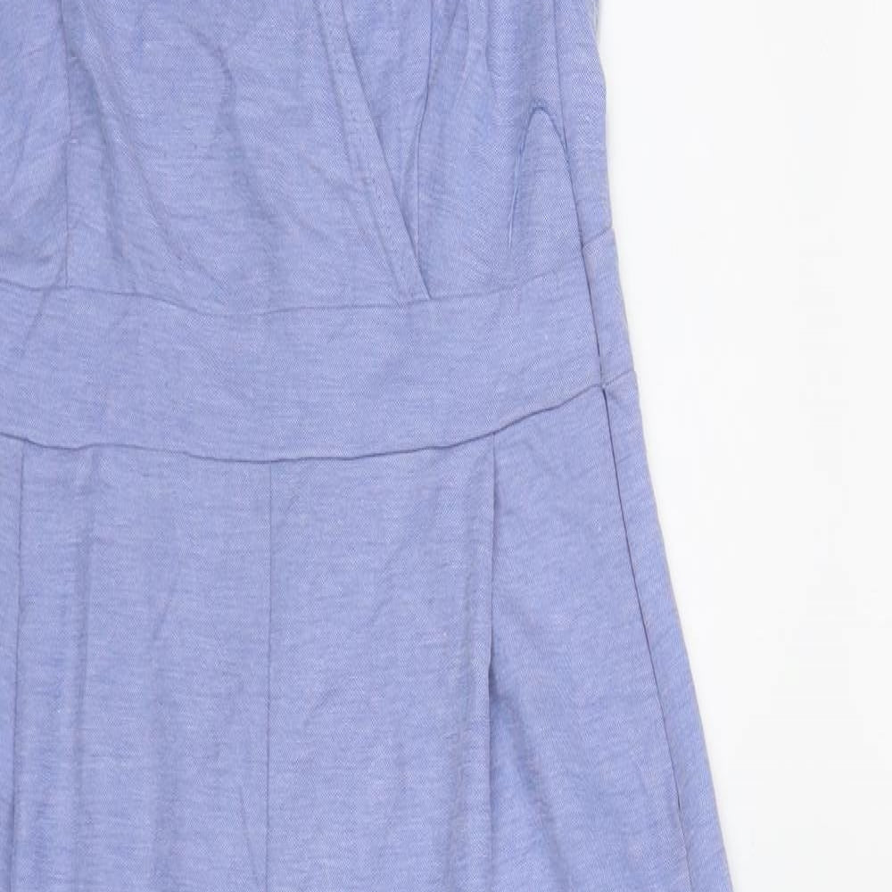 Mango Womens Blue  Viscose Jumpsuit One-Piece Size S L21 in Zip