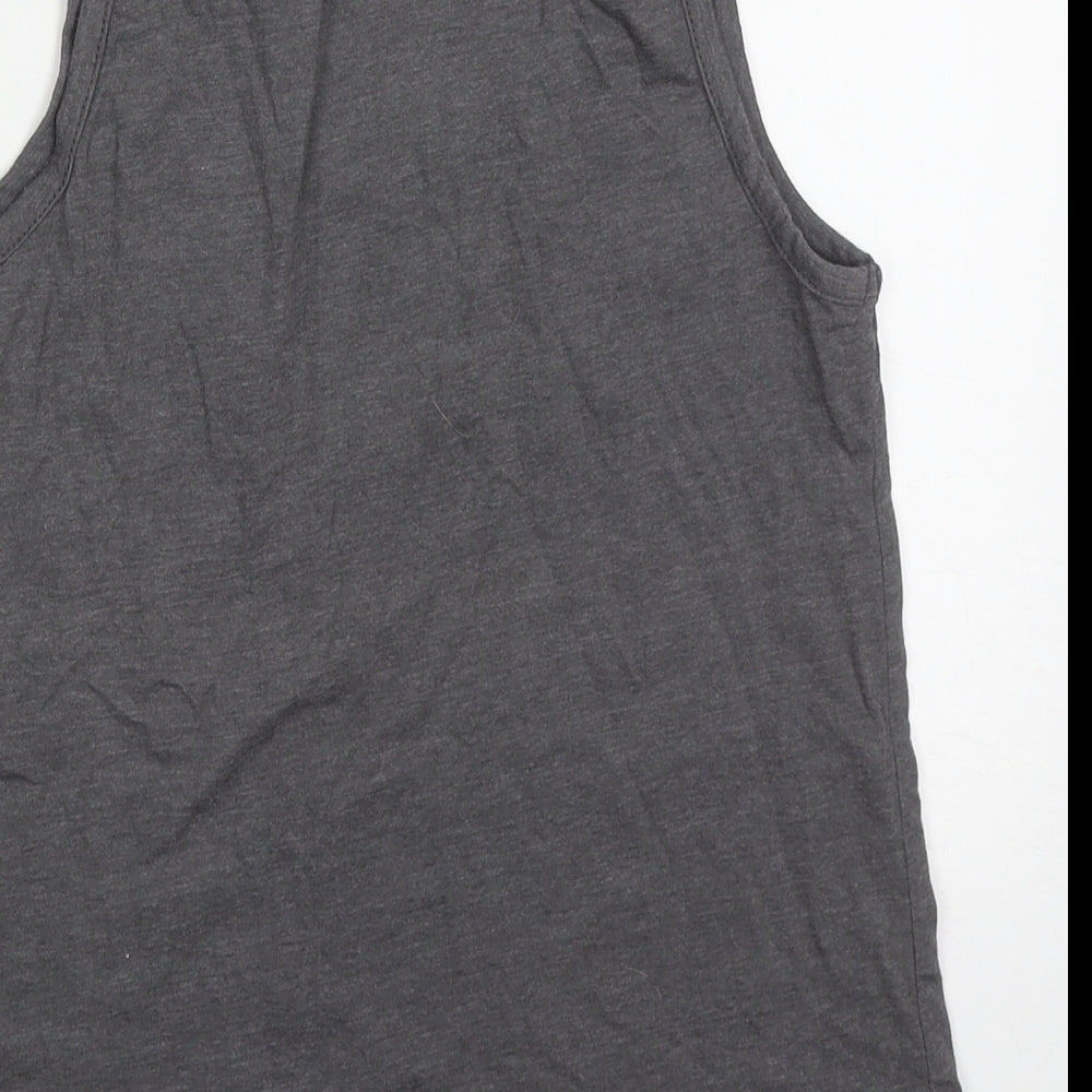 Saltrock Womens Grey  Cotton Basic Tank Size 10 Round Neck - Abstract