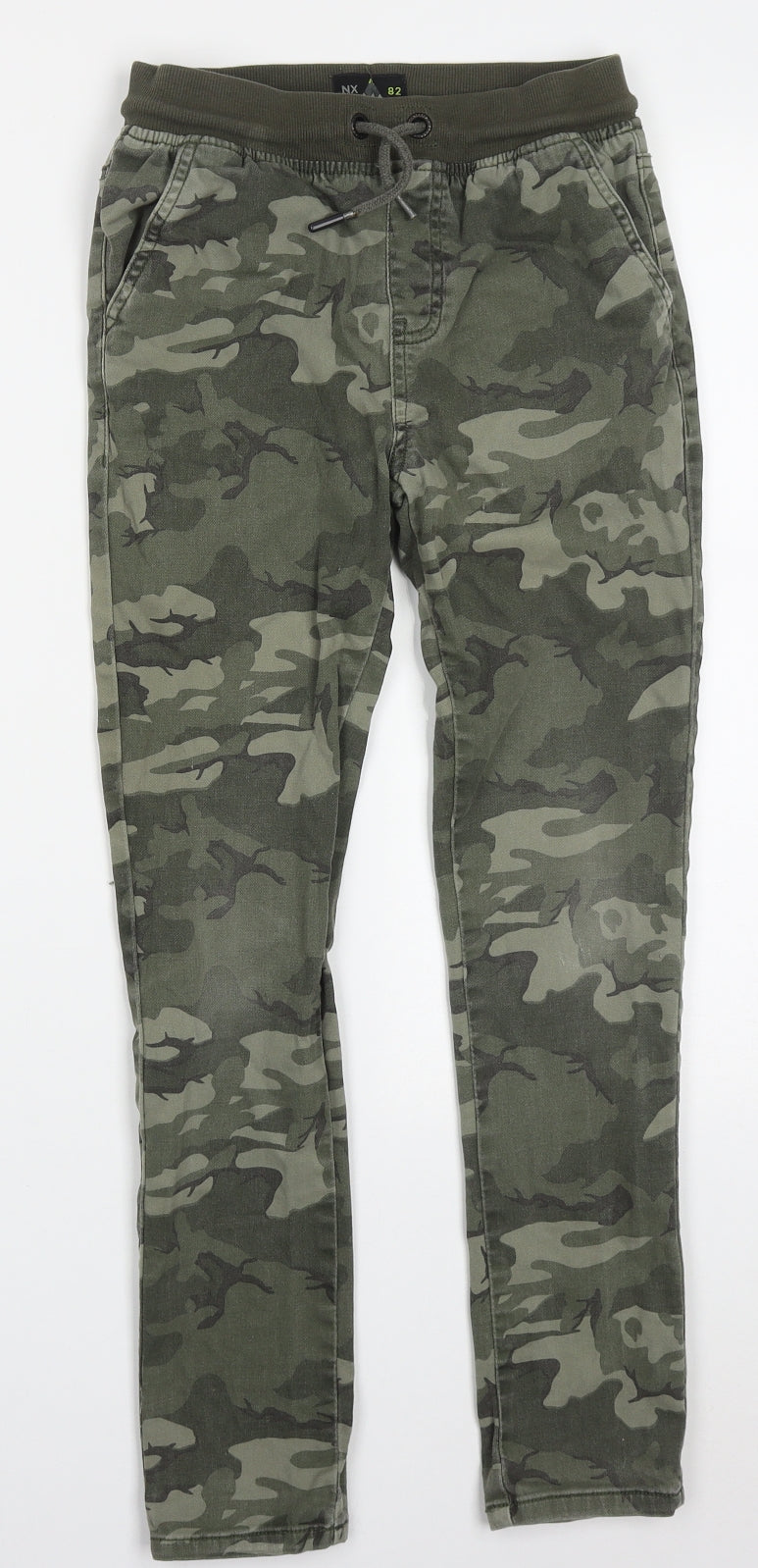 NEXT Boys Green Camouflage Cotton Tapered Jeans Size 11 Years  Regular Drawstring