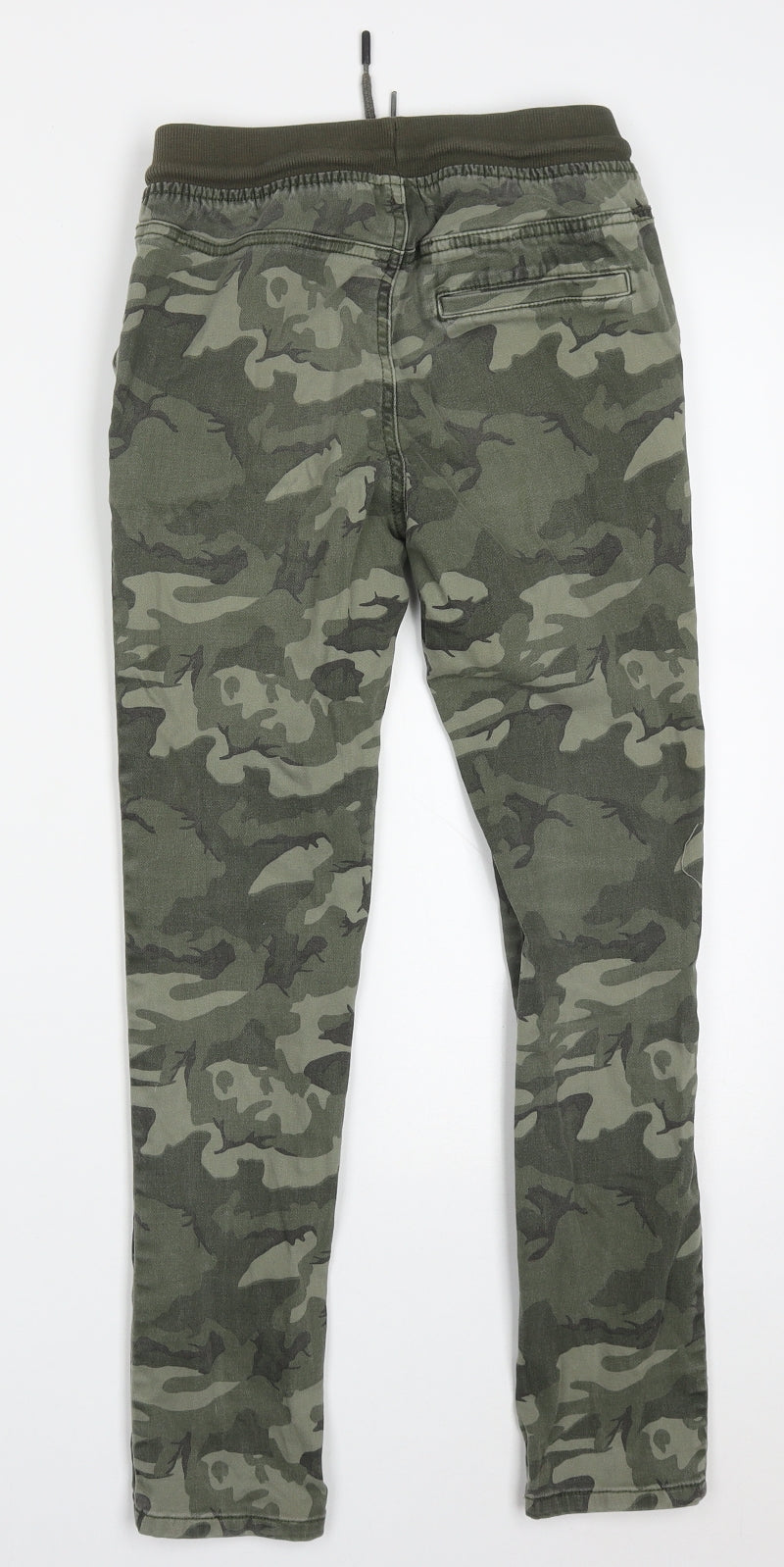 NEXT Boys Green Camouflage Cotton Tapered Jeans Size 11 Years  Regular Drawstring