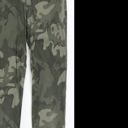 NEXT Boys Green Camouflage Cotton Tapered Jeans Size 11 Years  Regular Drawstring