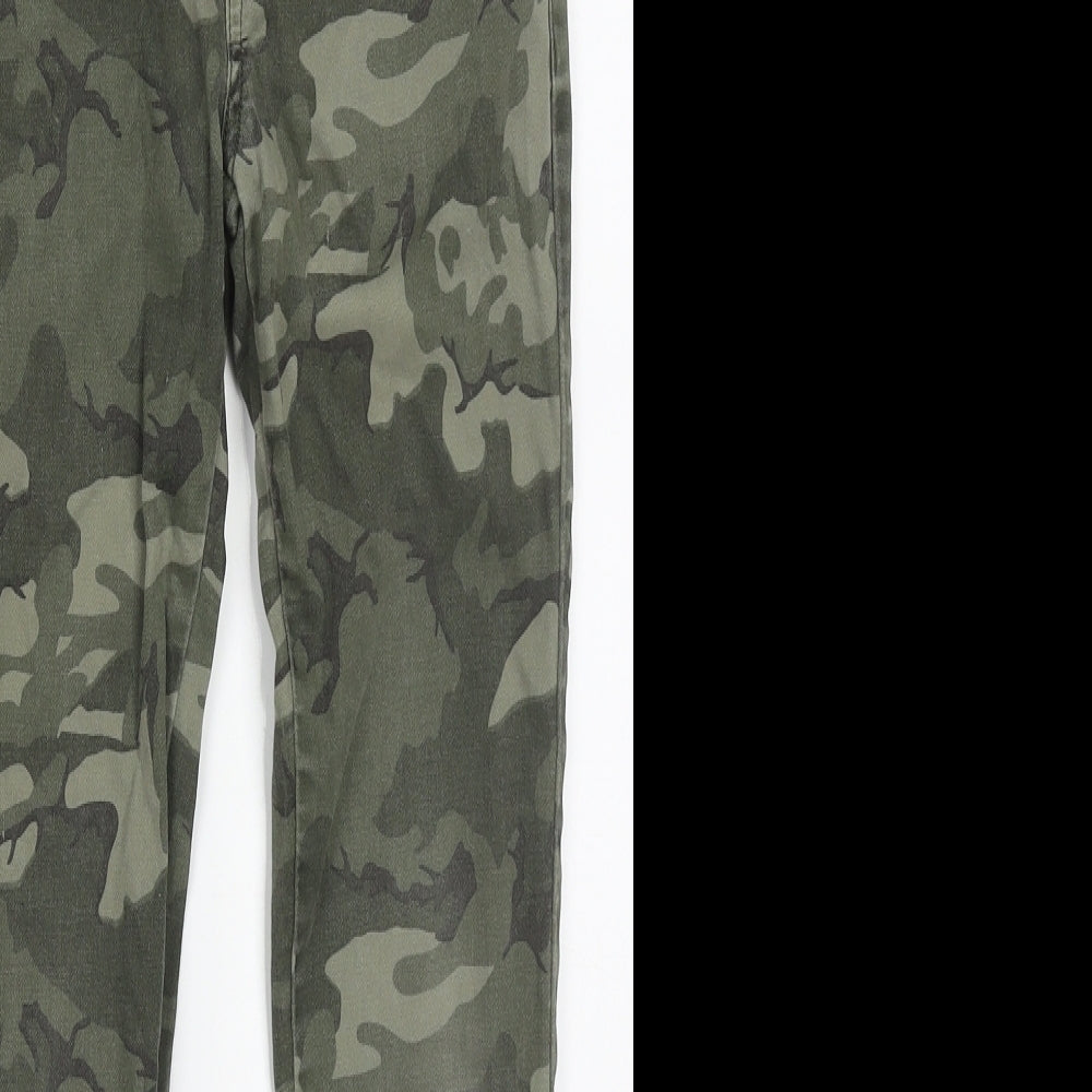 NEXT Boys Green Camouflage Cotton Tapered Jeans Size 11 Years  Regular Drawstring