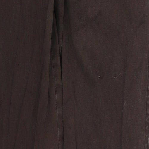 Debenhams Womens Brown  Cotton Trousers  Size 10 L29 in Regular Hook & Eye