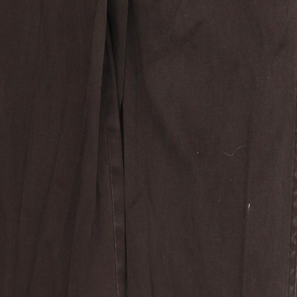 Debenhams Womens Brown  Cotton Trousers  Size 10 L29 in Regular Hook & Eye