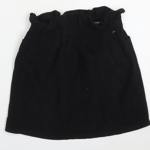Preworn Womens Black  Cotton Mini Skirt Size 26 in