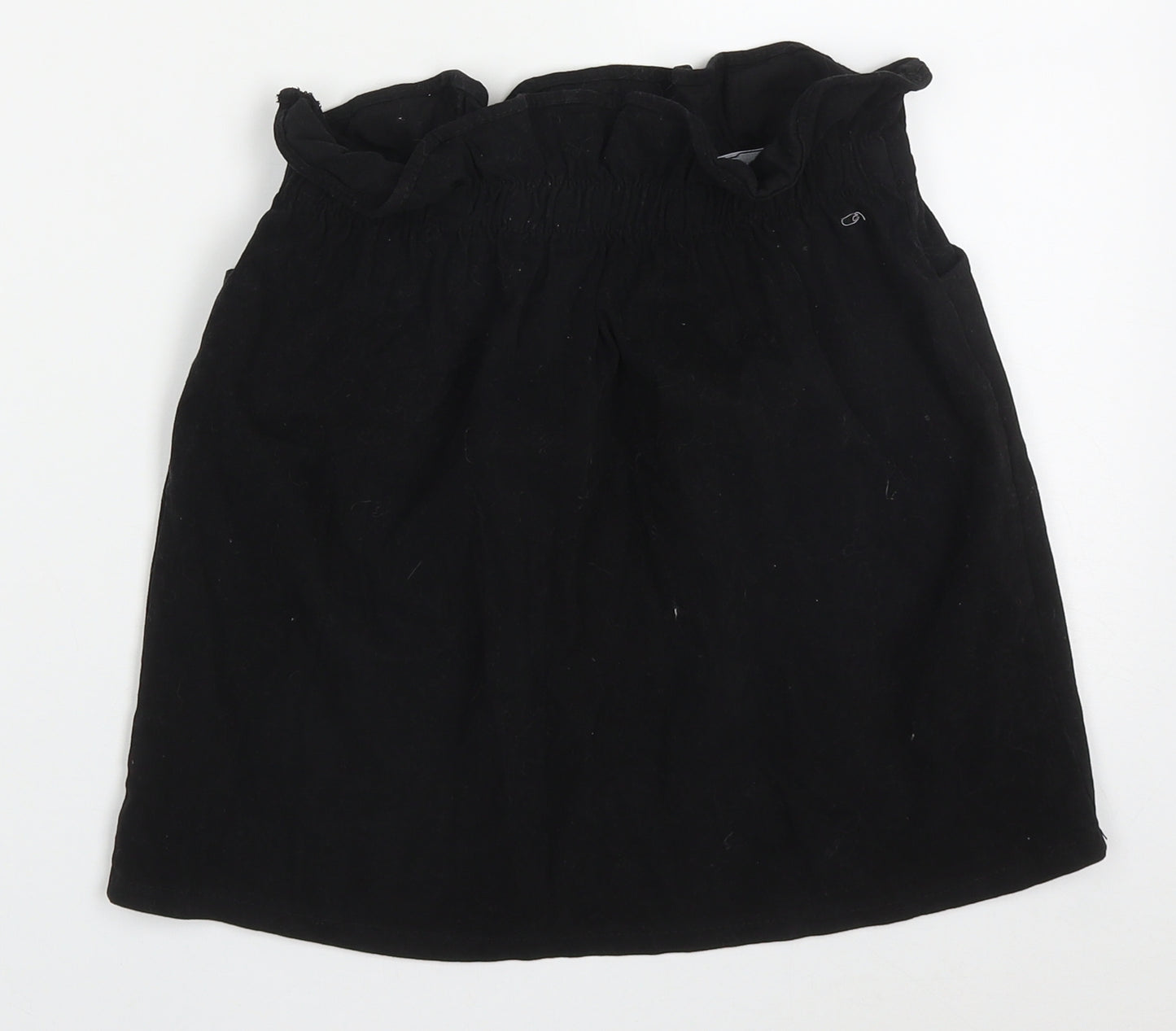 Preworn Womens Black  Cotton Mini Skirt Size 26 in