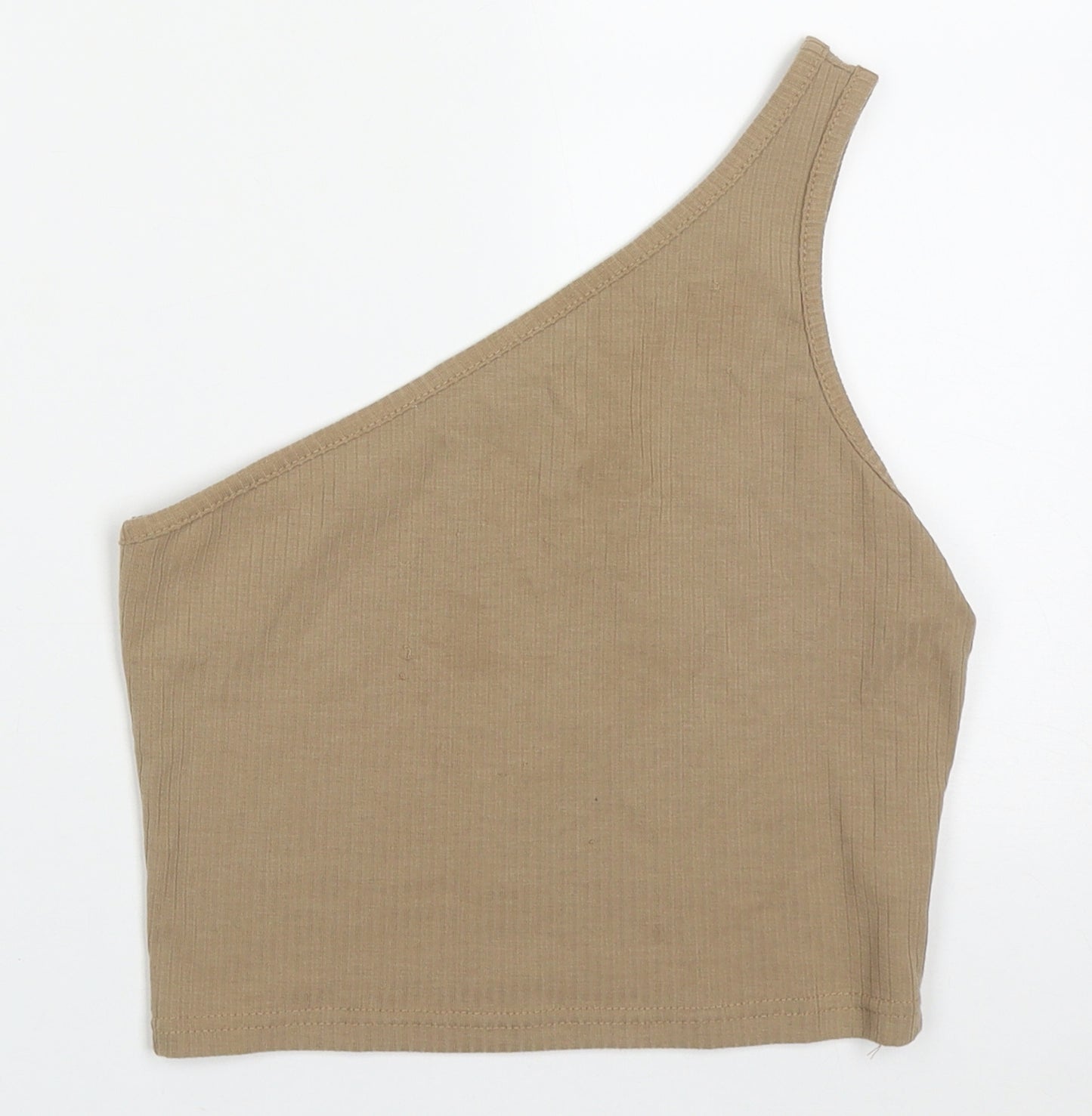 SheIn Womens Brown  Cotton Cropped Tank Size S One Shoulder