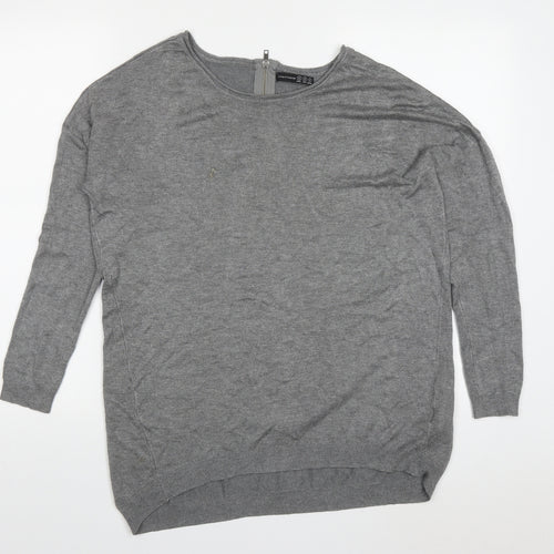 Atmosphere Womens Grey Round Neck  Viscose Pullover Jumper Size S